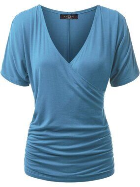 Women's T Shirt Denim V Neck Short Sleeve Dressy Summer Comfort Comfort Drape